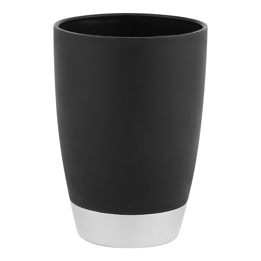 4-teiliges Badezimmer-accessoire-set In Schwarz: Seifenschale, Seifenspender, Zahnbürstenhalter Und Becher