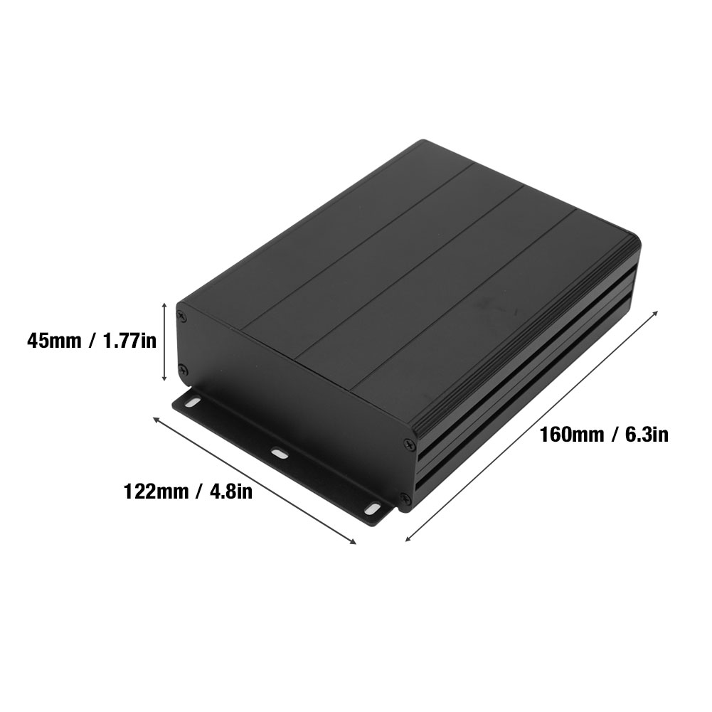 Gps-gehäuse Aus Aluminiumlegierung (45 X 122 X 160 Mm), Mattschwarze Oberfläche, Für Wasserdichten Und Robusten Schutz.