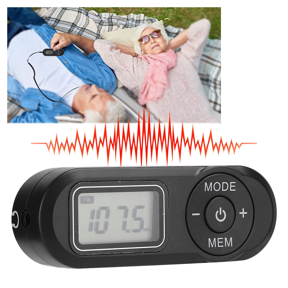 Tragbares 1,1-zoll-mini-dsp-digitalradio Mit Kopfhörern – Schwarzer Lcd-musikplayer