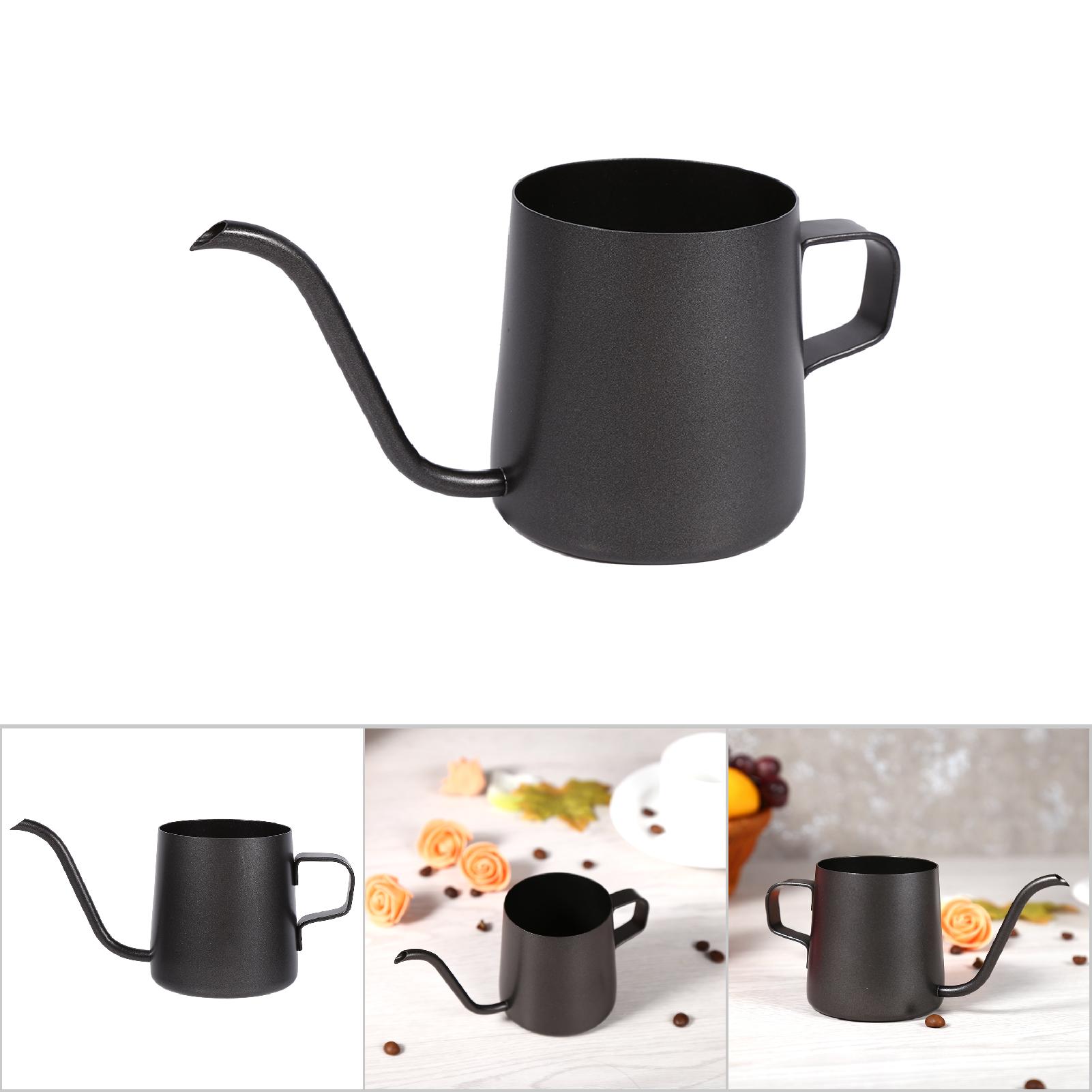 Schwarzer Edelstahl-filterkaffeebereiter Mit Langem, Dünnem Ausguss (250 Ml)
