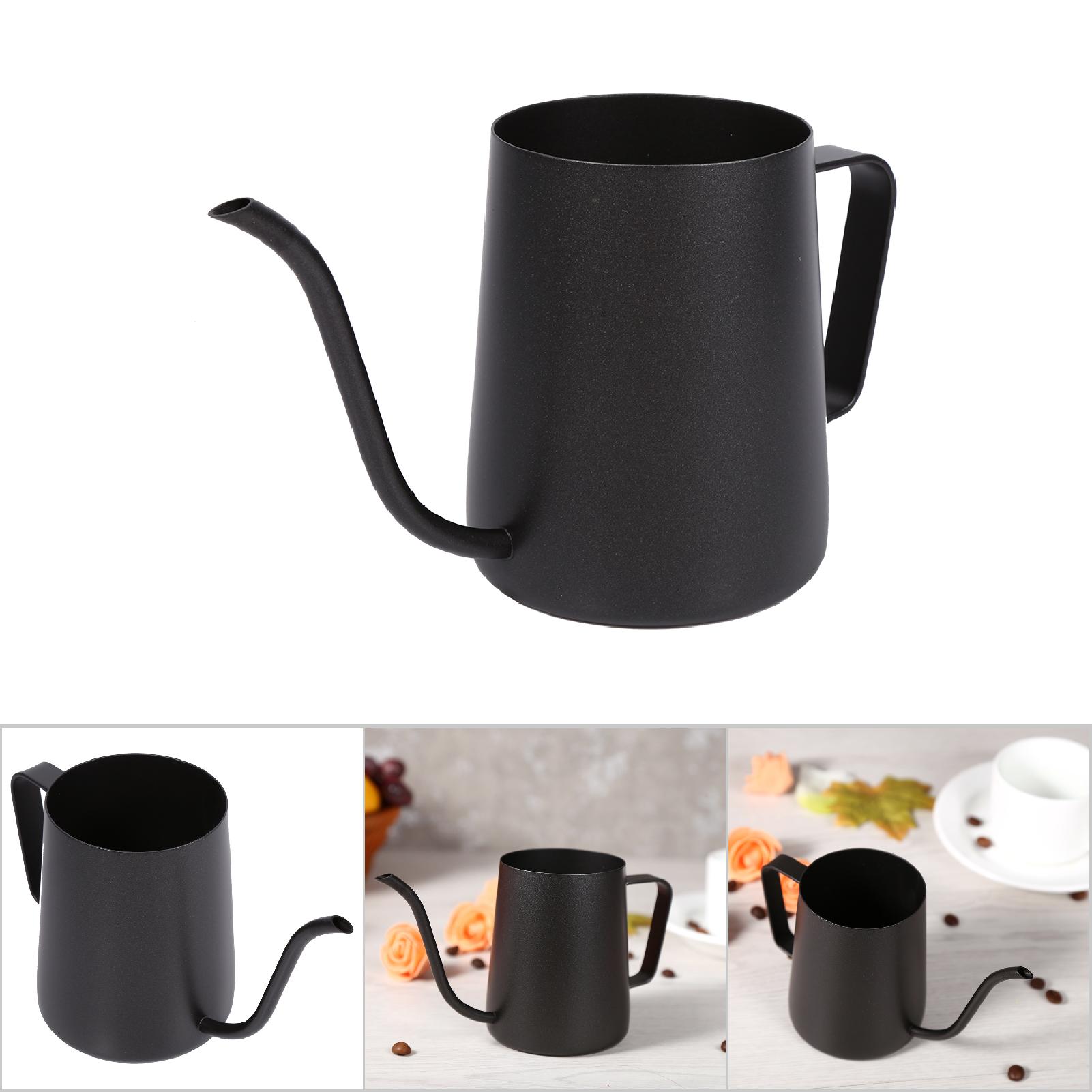 Schwarzer Edelstahl-filterkaffeebereiter Mit Langem, Dünnem Ausguss (350 Ml)