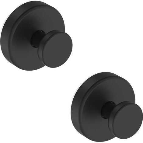 Selbstklebender Badezimmerhaken, Abnehmbarer Handtuchhalter Für Dusche, Tür, Fenster, Wand, Bademantelhalter, Dekoration – 2er-set, Schwarz