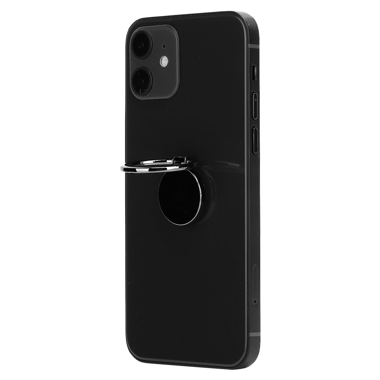Magnetische Autohandyhalterung Mit 360° Drehbarem Fingerring, Glänzend Schwarzes Metall