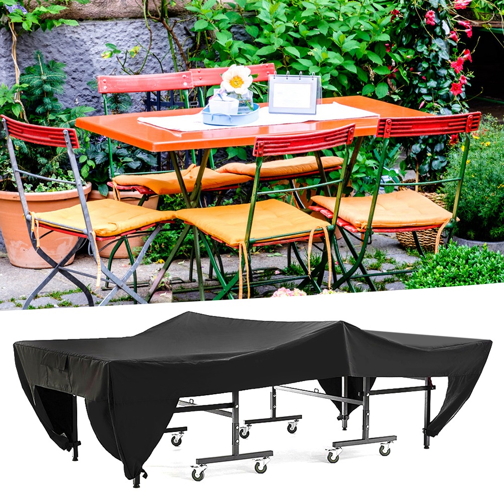 Wasser- Und Staubdichte Tischtennisplattenabdeckung Für Den Außenbereich, 280 X 153 X 73 Cm, Schwarz