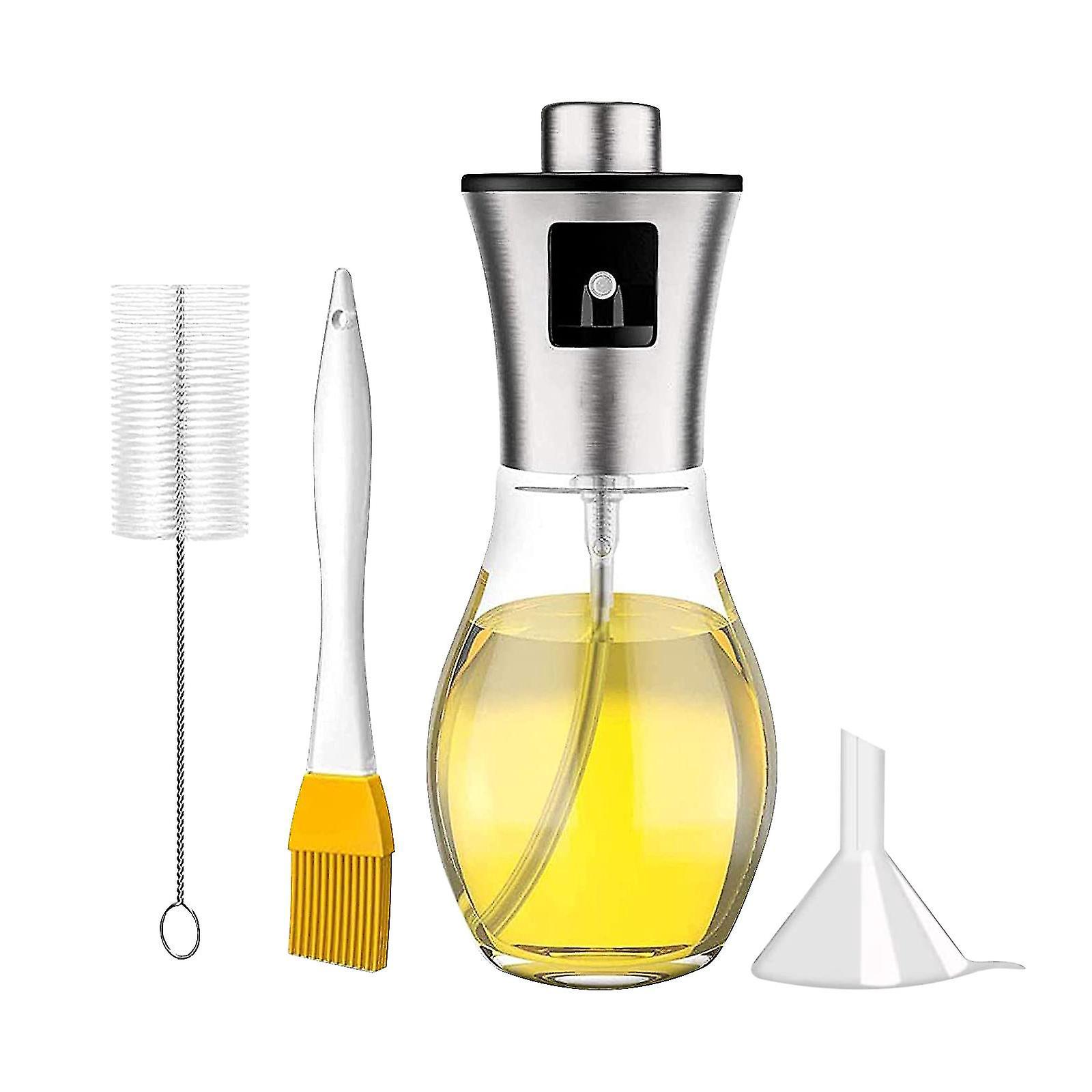 200-ml-olivenöl-sprühflasche Mit Trichter Und Pinsel, Nachfüllbar, Zum Kochen, Grillen, Für Salate, Zum Backen, Braten Und Als Haarspray – 4er-pack