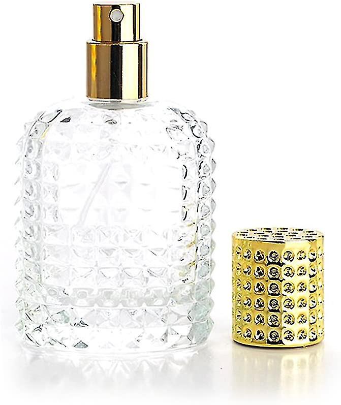 Leerer Parfüm-/kölnischwasserzerstäuber, Nachfüllbare Klarglasflasche, Feiner Sprühnebel – 30 Ml – Gold