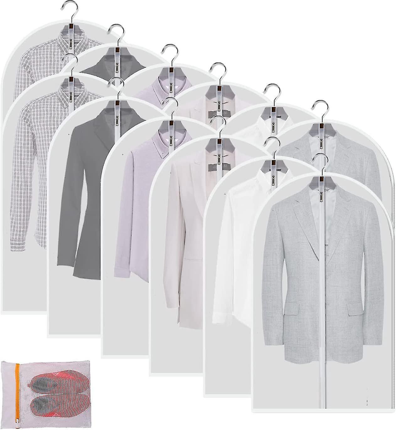 Transparente Kleidersäcke, Staubschutz (12er-pack), Zur Aufbewahrung, Kleidersäcke Aus Kunststoff, Hängehüllen, Lange Kleiderhüllen Mit Reißverschluss.