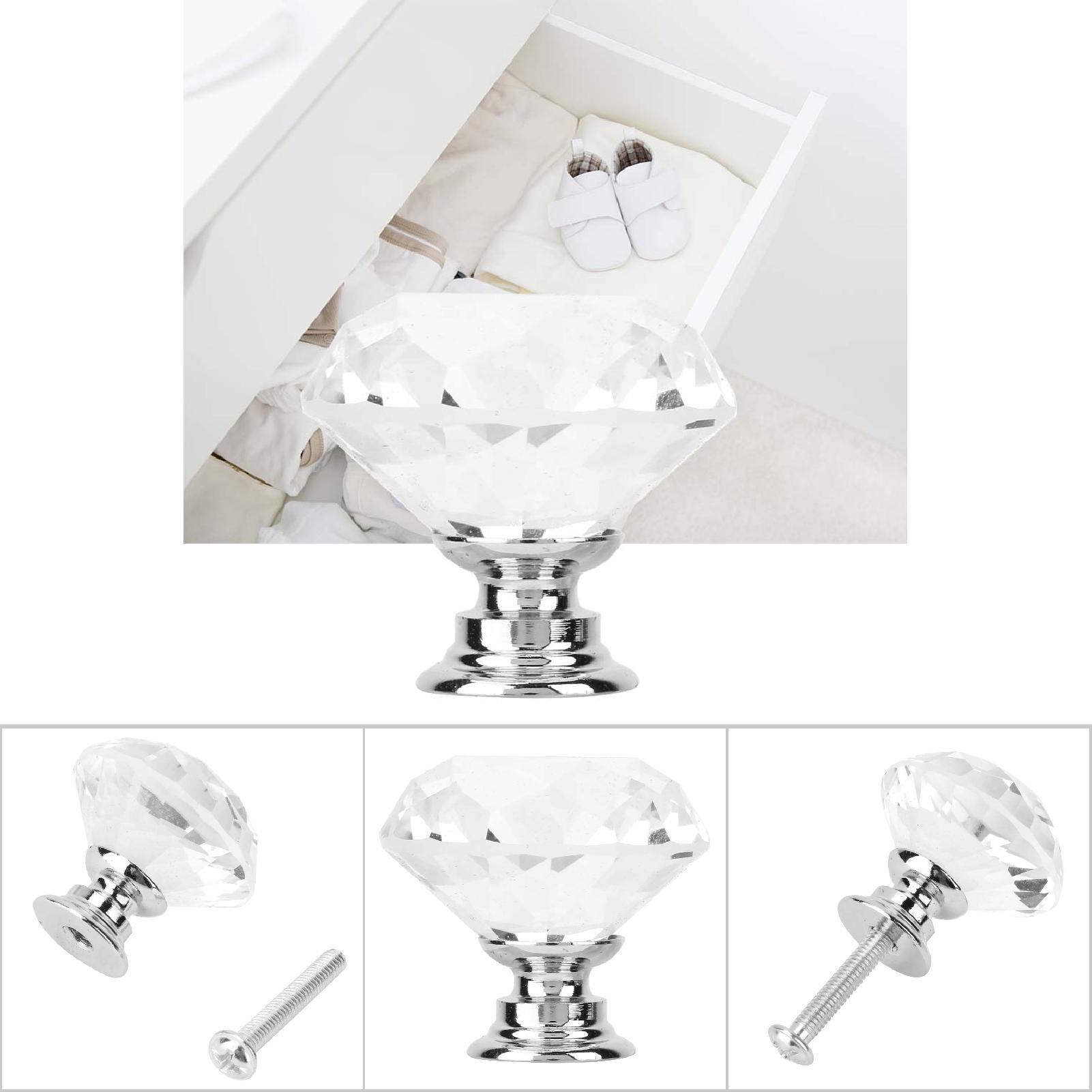 Stück 30 Mm Diamantkristallgriff Für Schubladen Und Möbeltüren (transparent)