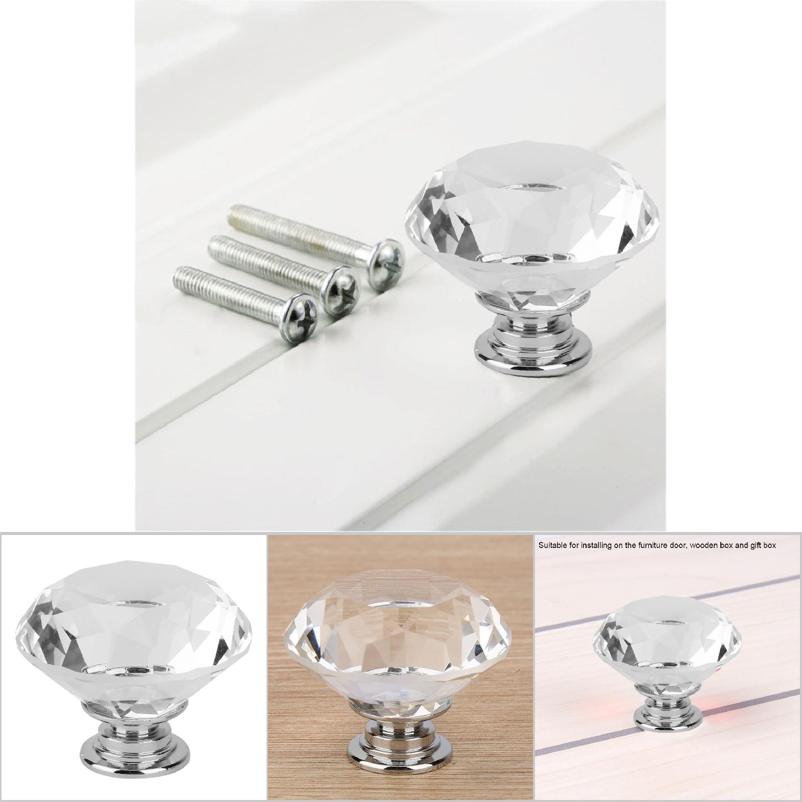 Stück Schubladengriff Aus Kristallglas In Diamantform, Transparenter Schrankgriff (701 A-40)
