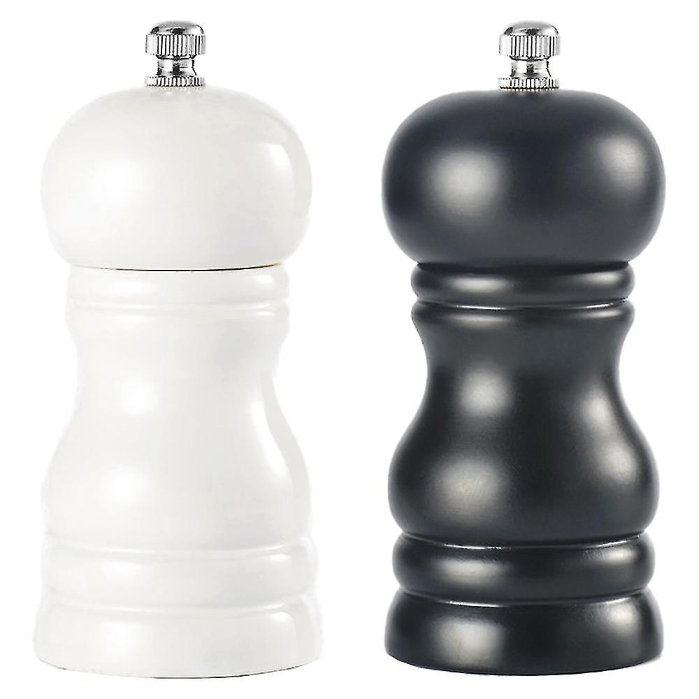 Handmühle Aus Massivholz, Gewürzflasche, Pu-lackierung, Pfeffermühle – Weiß Schwarz