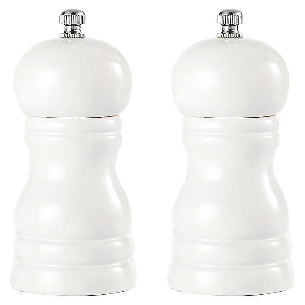 Manuelle Pfeffermühle Aus Massivholz, Gewürzflasche, Pu-lackierung, Weiße Pfeffermühle