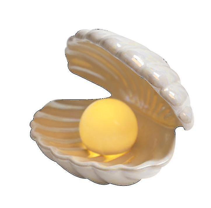 Led-akzentlampe Mit Muschelperlen-effekt, Tragbares Nachtlicht – Weiß
