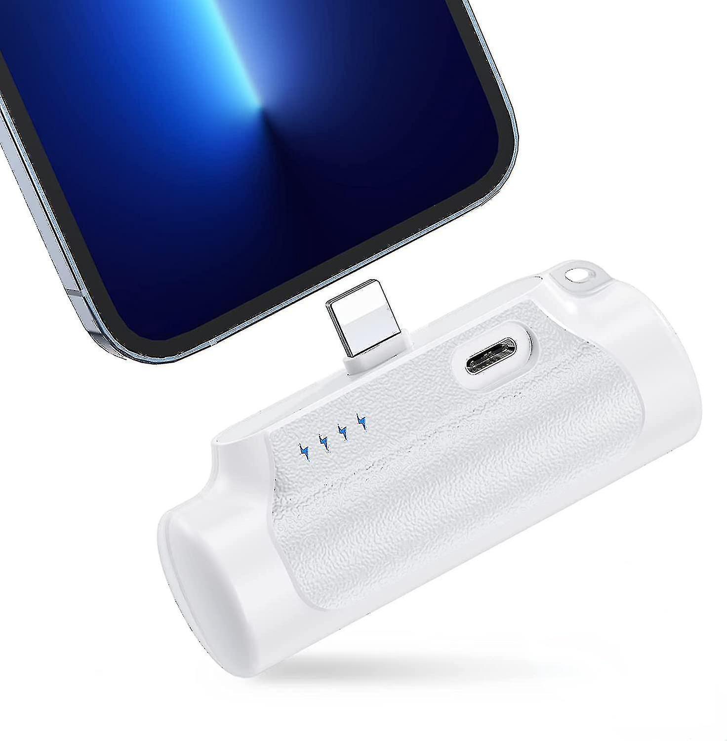 Tragbare Powerbank, Ultrakompakter 4500-mah-mini-lader, Kompatibel Mit Iphone – Weiß