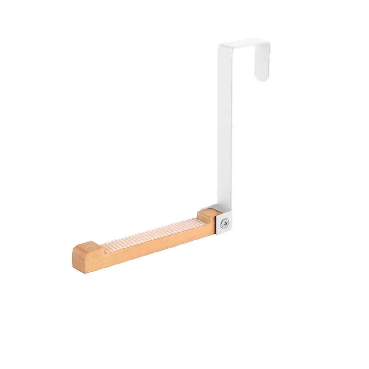Klappbarer Türhaken Aus Metall Und Holz, Zum Aufhängen Von Kleidung, Mänteln, Hüten Und Handtüchern Ohne Bohren, Weiß