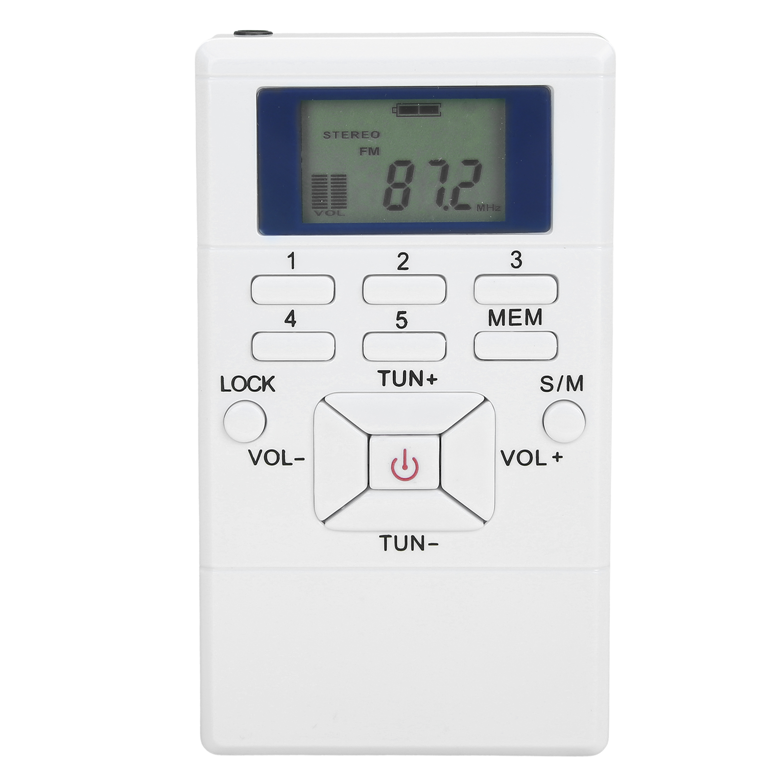 Qqt102 Professioneller Mini-tragbarer Stereo-fm-empfänger Mit Lcd-bildschirm Und Weißen Kopfhörern