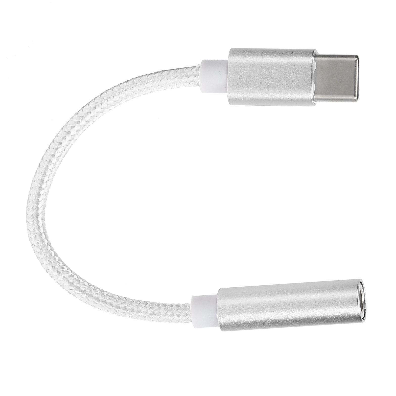 Usb-c-auf-3,5-mm-audioadapter Mit Geflochtenem Kopfhörerkabel – Kompatibel Mit Letv Und Xiaomi (weiß)