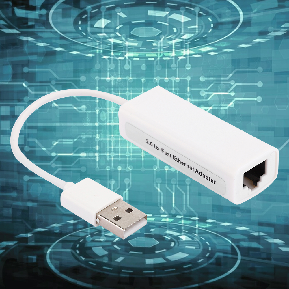 Usb 2.0 Ethernet-adapter Mit Rj45-anschluss, Weißes Abs, Rtl8152b-chipsatz, Externe Pc-netzwerkkarte