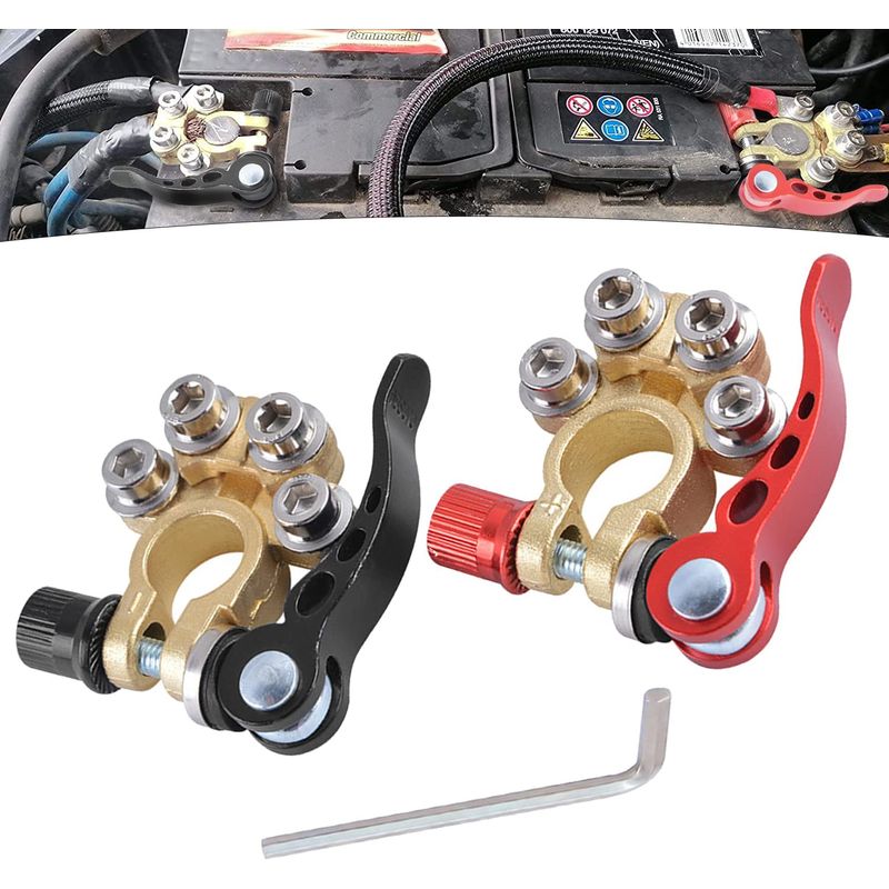 2-teiliger Batteriepolverbinder, Batteriepolenden, Kfz-batteriepole, Schnellverschluss-batterieklemme, 4-polige Kupferplatte Für Boote, Autos, Lkws