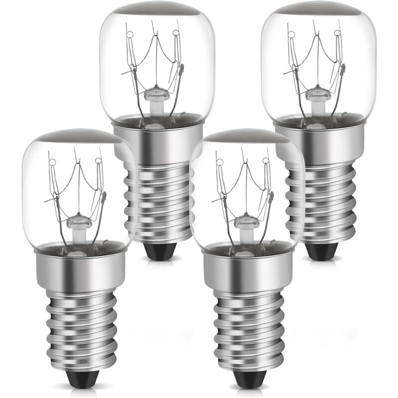X 15-w-e14-kühlschranklampen In Warmweiß, Hitzebeständig Bis 300 °c (2700 K, St22, 22 Mm). 4er-pack T22-ofenlampen Für Backöfen, Grills, Saunen, Salzkristalllampen Und Mikrowellen, Energieklasse G.