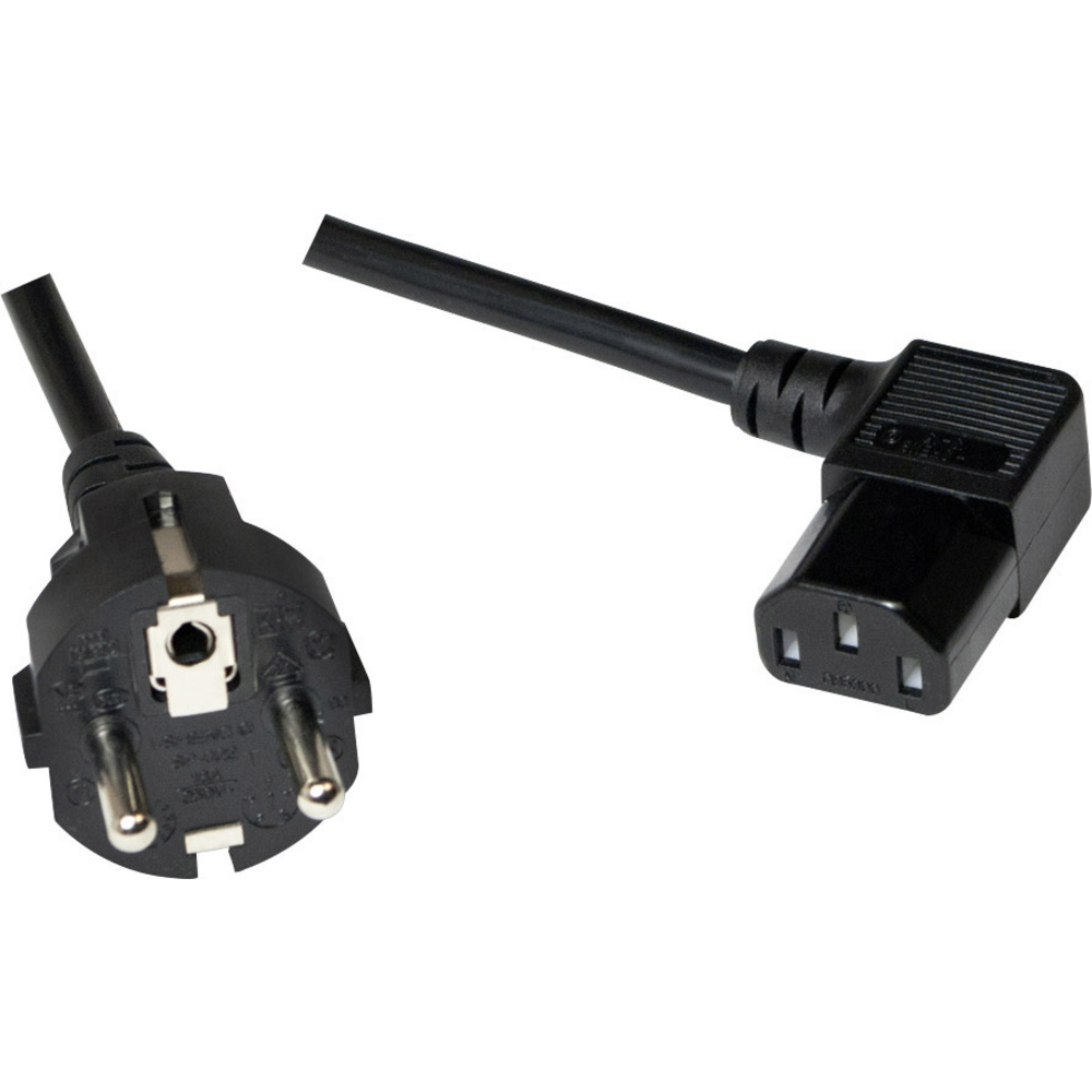 Logilink Kaltgeräte Anschlusskabel [1x Schutzkontakt-stecker - 1x Kaltgeräte-buchse C13] 2.00 M Schw