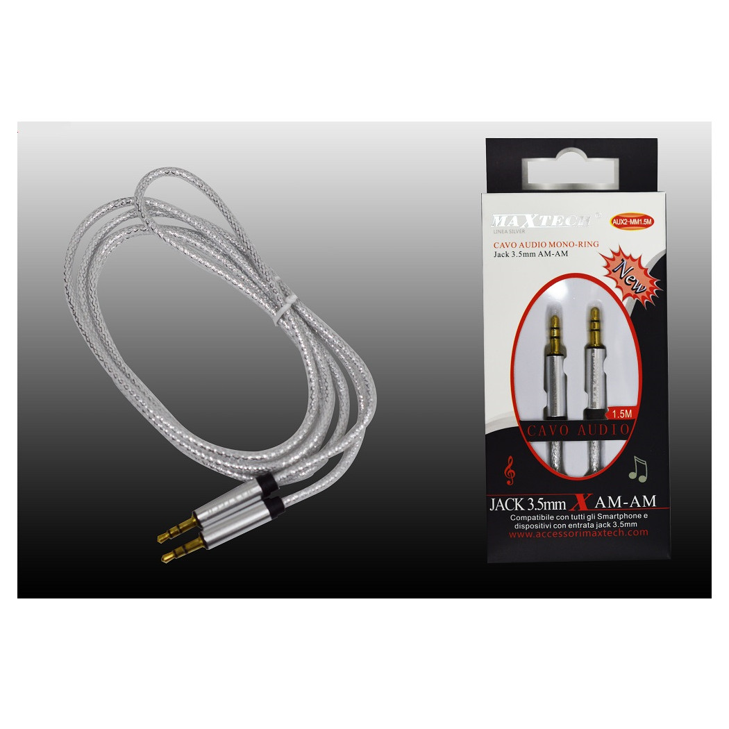 Trade Shop - Audio Jack 3.5mm Am/am 1.5mt Prolunga Aux Für Smartphone Maxtech Aux2-mm1.5m -