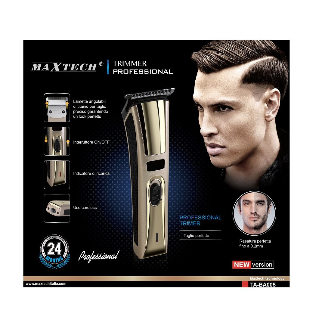 Trade Shop - Barttrimmer Rasierer Bis 0,2 Mm Professioneller Trimmer Maxtech Men Neue Version Ta-ba005 -