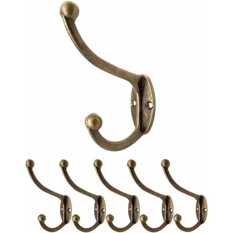 5er-set Wandhaken Aus Eisen Für Garderoben, Hüte, Handtücher, Kleidung, Bronze-/messing-optik, Vintage-/landhausstil
