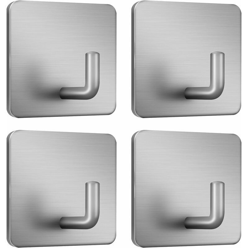 Selbstklebende Haken Für Handtücher, Zum Aufhängen Von Kleidern, Mänteln, Wandhaken, Aus Edelstahl, 4er-pack (silber)