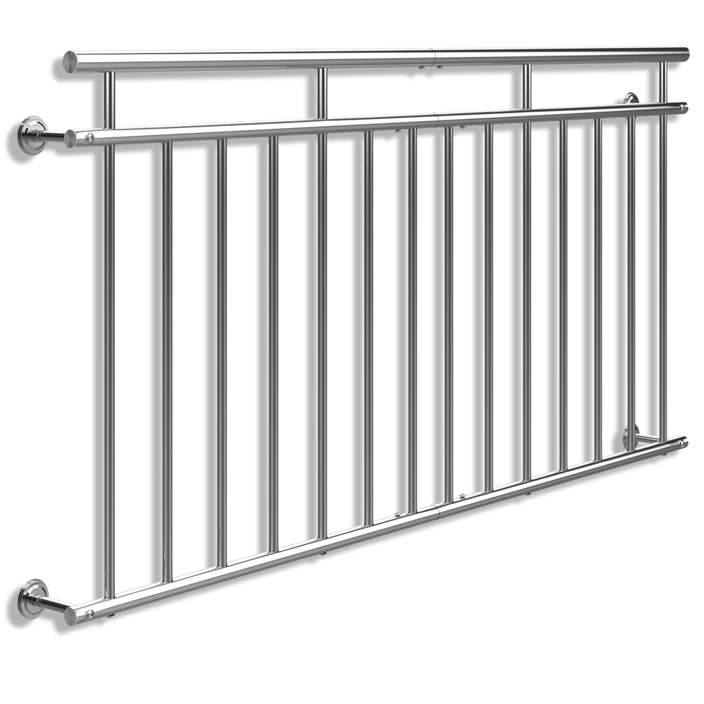 Monzana Französischer Balkon Edelstahl Pflegeleicht Füllstäbe Balkongeländer Terrassengeländer Fensterschutz 184cm