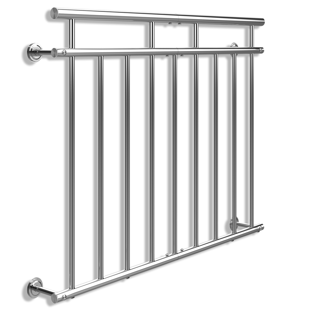 Monzana - Französischer Balkon Edelstahl Pflegeleicht Füllstäbe Balkongeländer Terrassengeländer Fensterschutz 128cm