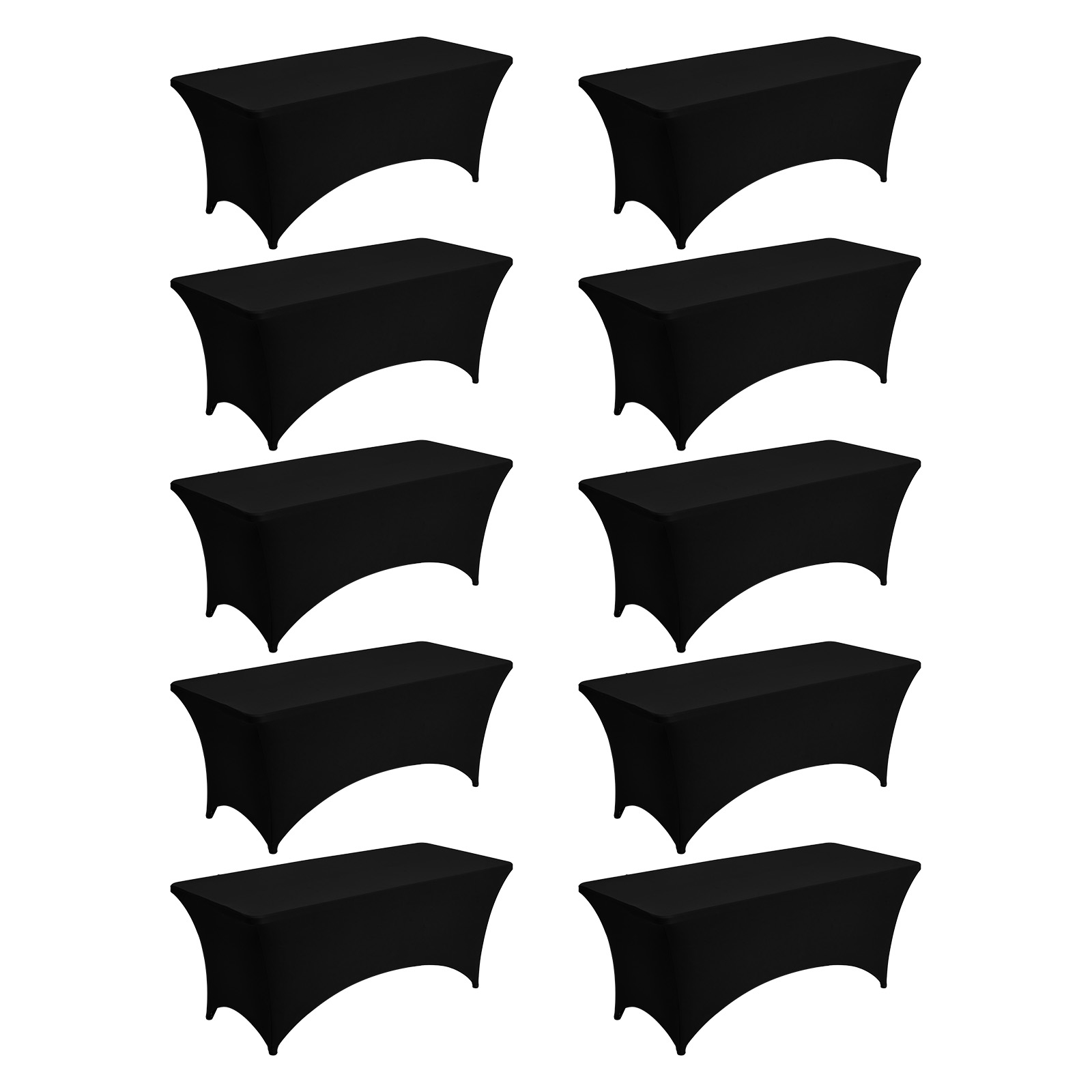 Mophorn 10 X Stretch-spandex-tischdecke (rechteckig) Passend Für 1829 Mm Tische, Waschbarer Und Knitterfreier Tischschutz Für Veranstaltungen Wie Partys, Hochzeiten, Bankette Und Festivals, Schwarz