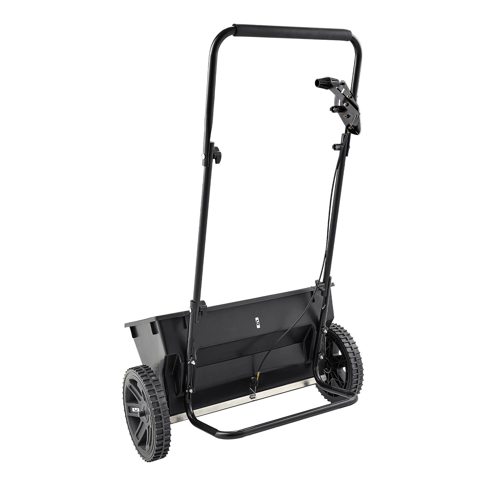 Mophorn Streuwagen Mit 22,7 Kg Fassungsvermögen, Schleuderstreuer Mit Einfülltrichter, 460 Mm Streubreite & 30 Einstelloptionen, 25,4 Cm Reifen, Ideal Für Saatgut, Dünger & Salz