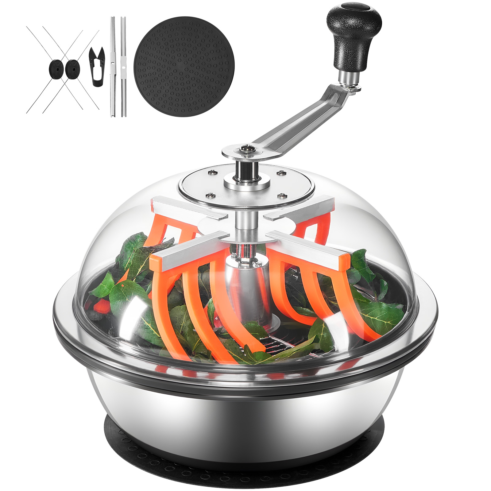 Mophorn Manuelle Erntemaschine Bowl, 33 Cm Trimmer Für Knospen, Sichtschneiden, Nass- Und Trockenhydrokultur, Rotierender Schnitt Für Pflanzen, Blätter, Blüten Und Blumen