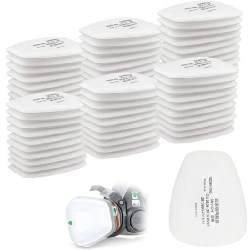 Tonchean – Packung Mit 60 Baumwollfiltern Für 3m-masken – Einsetzbare 5n11 Cn-filter – Hohe Luftdurchlässigkeit Und Geringer Atemwiderstand – Kompatibel Mit Den Modellen 6000/6200/6800/7501/7502/ff402