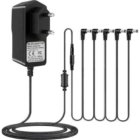 9v 1a Netzteil Für Gitarrenpedale, 5-fach Daisy-chain-wandladegerät Mit Netzadapterkabel Für Casio-, Boss- Und Behringer-keyboards, 100–240 V Ac, 5,5 X 2,1 Mm Minuspolstecker, 1 M
