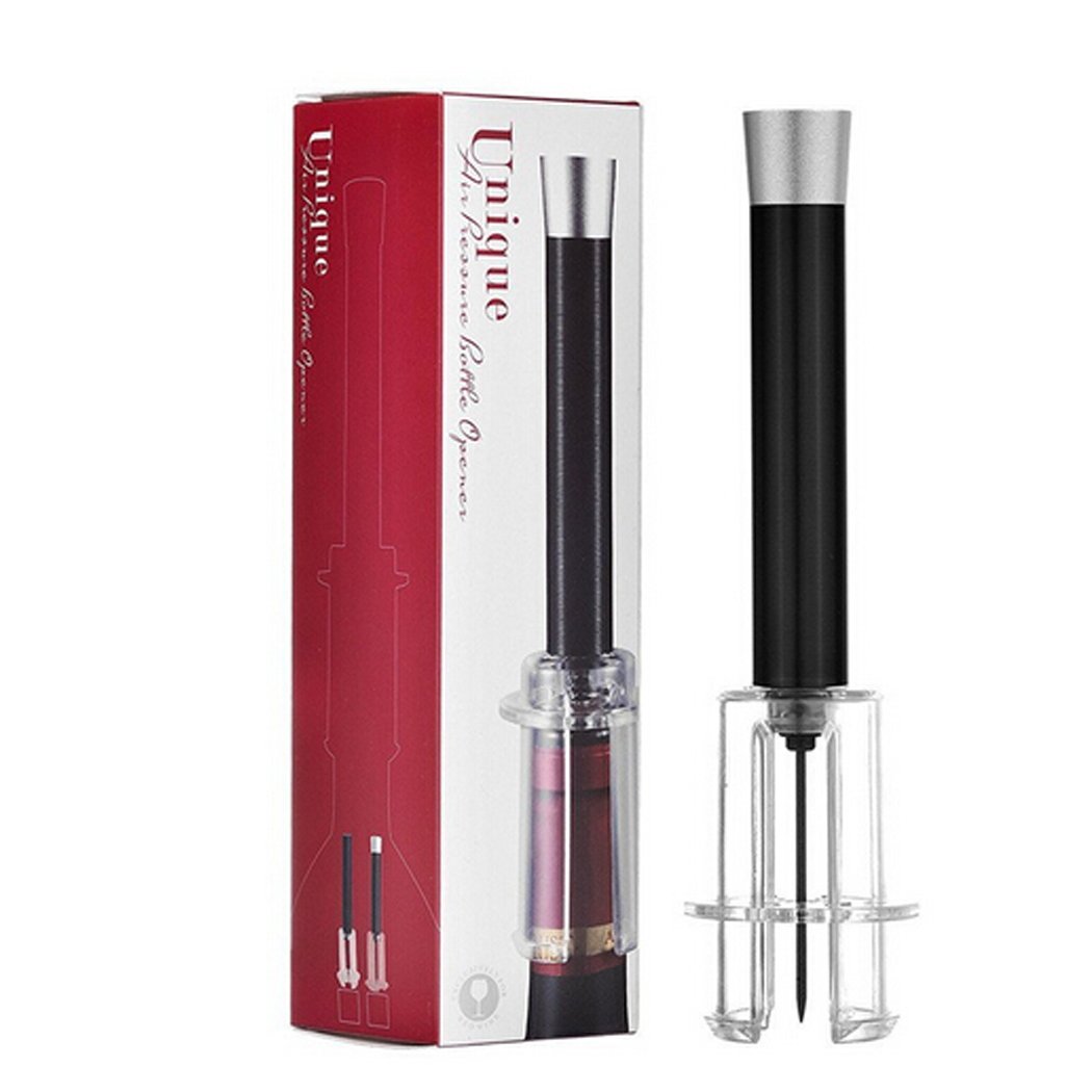 Luftdruck-korkenzieher, Flaschenöffner Mit Auswerfbarem Korken, Weinzubehör, Schwarz.