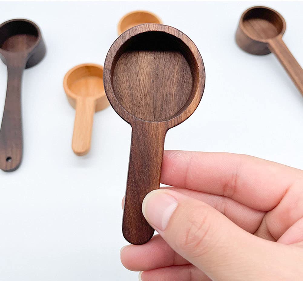 Teelöffel, Großer Löffel, Kaffeemühlenlöffel, Messlöffel Für Gemahlenen Kaffee Oder Tee, Suppenlöffel (walnussholz, 9,8 Cm).