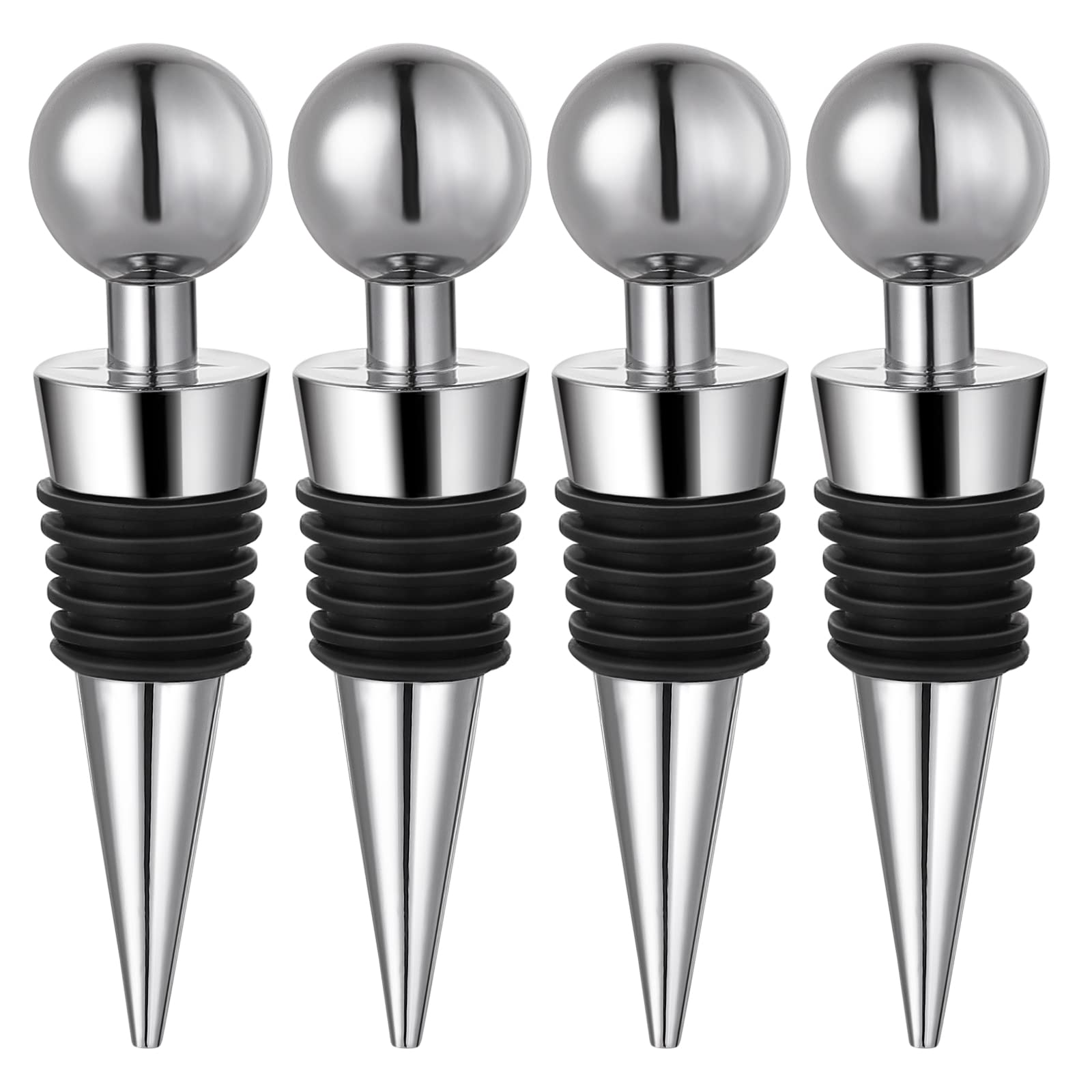 Set Mit 4 Wiederverwendbaren Verschlüssen Für Wein-, Champagner-, Prosecco-, Bier- Und Spirituosenflaschen.