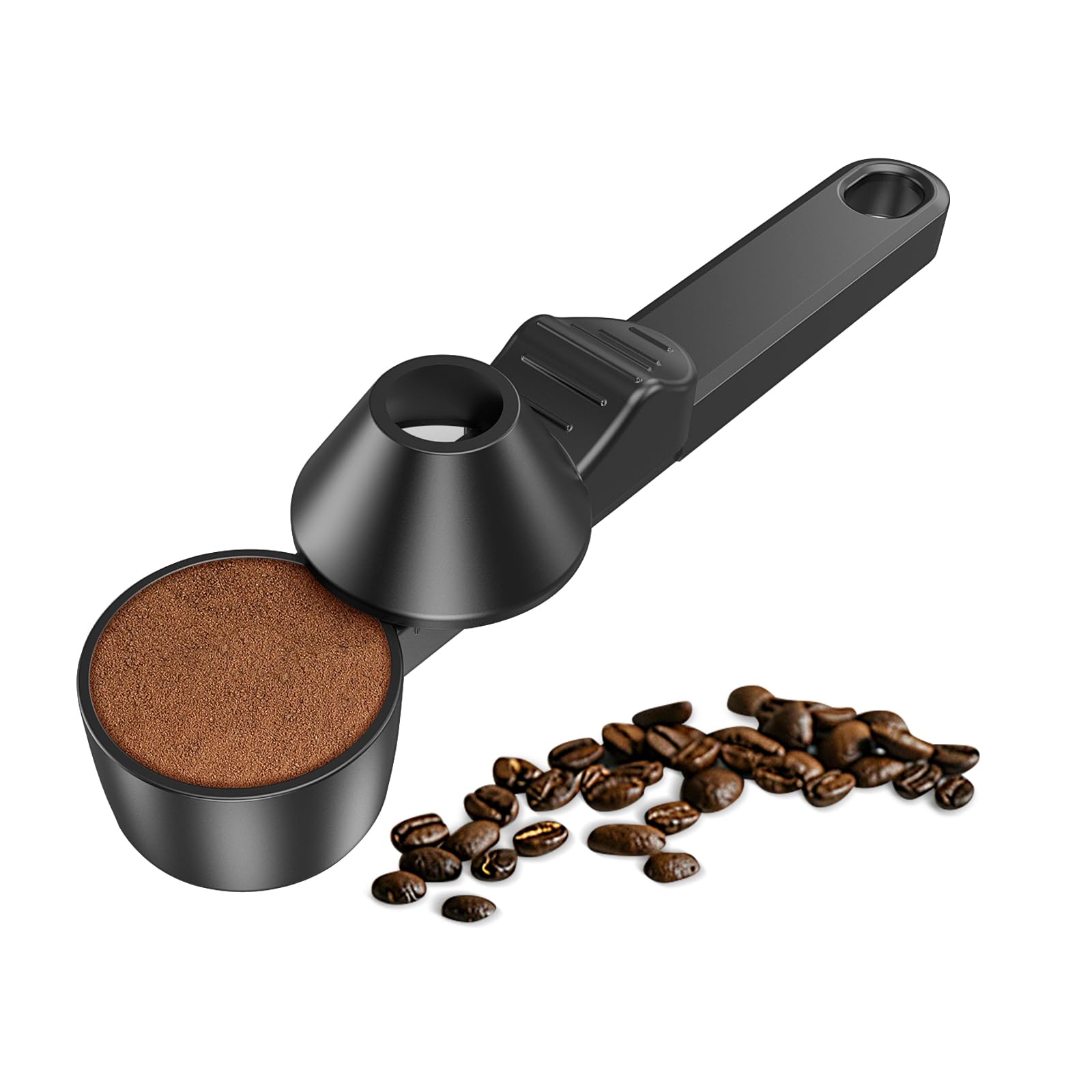 Wiederverwendbare Kaffeekapseln Und Trichter, Messlöffel Für 2 Kaffeetabletten (schwarzer Kaffee, 1 Beutel)