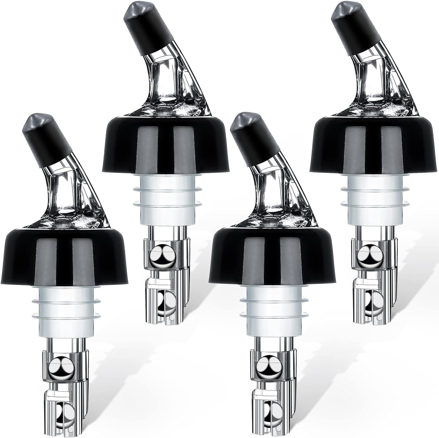 Set Aus Vier Edelstahlflaschen (30 Ml) – Ausgießer Geeignet Für Wein, Cocktails Und Speiseöle.
