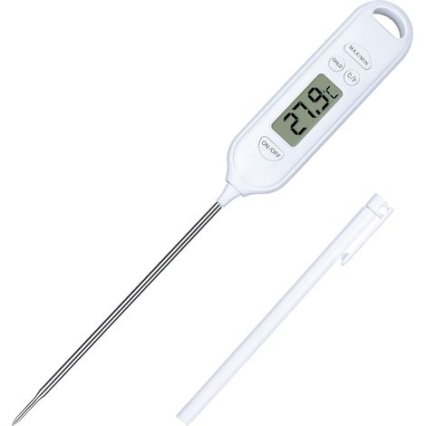 Digitales Küchenthermometer Mit Sofortanzeige, 13,5 Cm Sonde, Zum Kochen, Für Fleisch, Milch Und Flüssigkeiten.