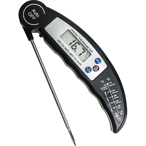 Küchenthermometer, Fleischthermometer Mit Sofortanzeige, Hintergrundbeleuchtetes Lcd-display, Faltbare Sonde.