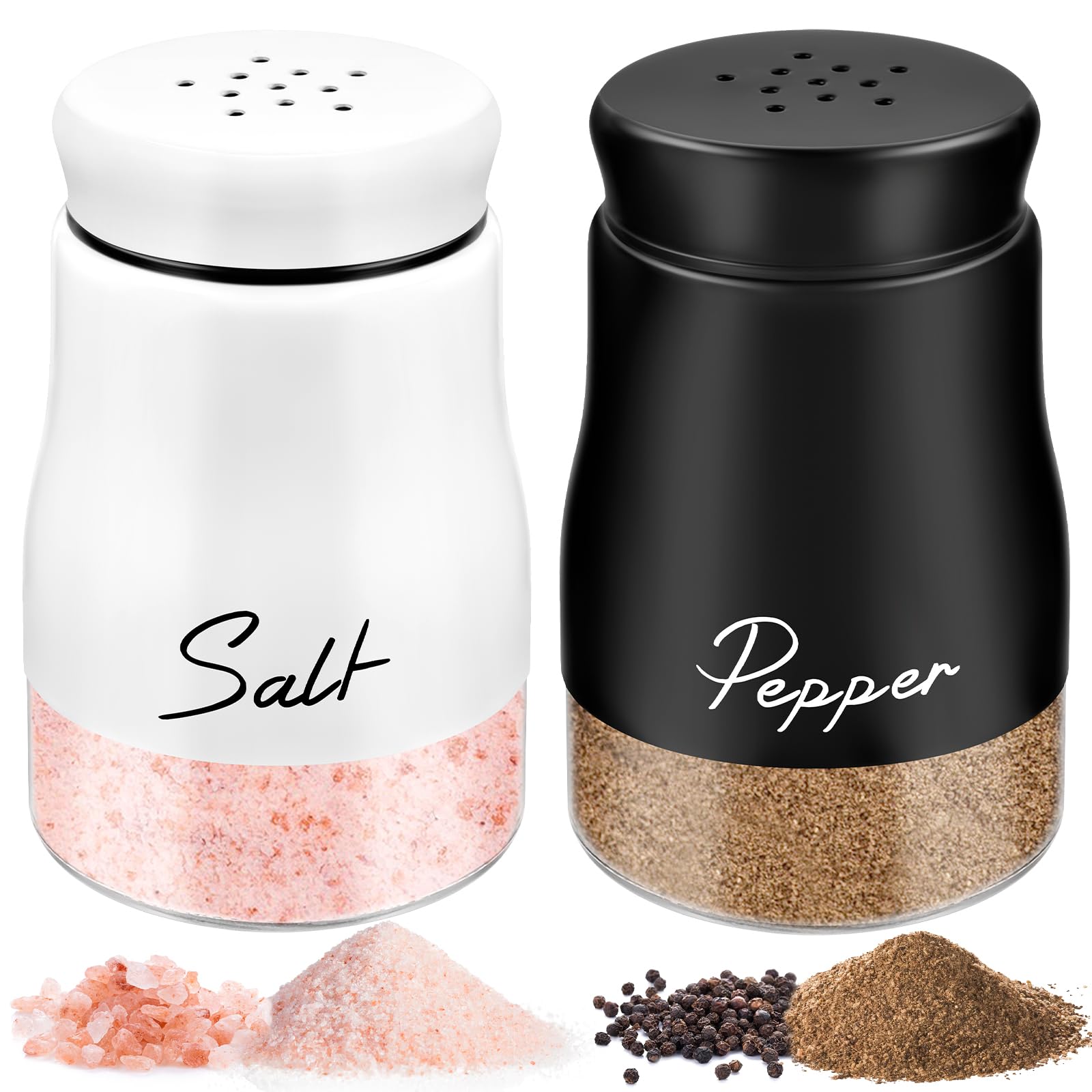 Salz- Und Pfefferstreuer-set, 2-teilig, 120 Ml, Aus Glas, Mit Deckeln Aus Edelstahl.