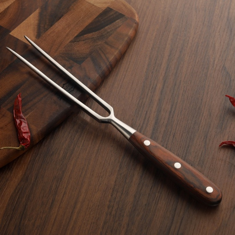 Grillgabel Aus Edelstahl Mit Holzgriff – Ideal Zum Grillen Von Fleisch