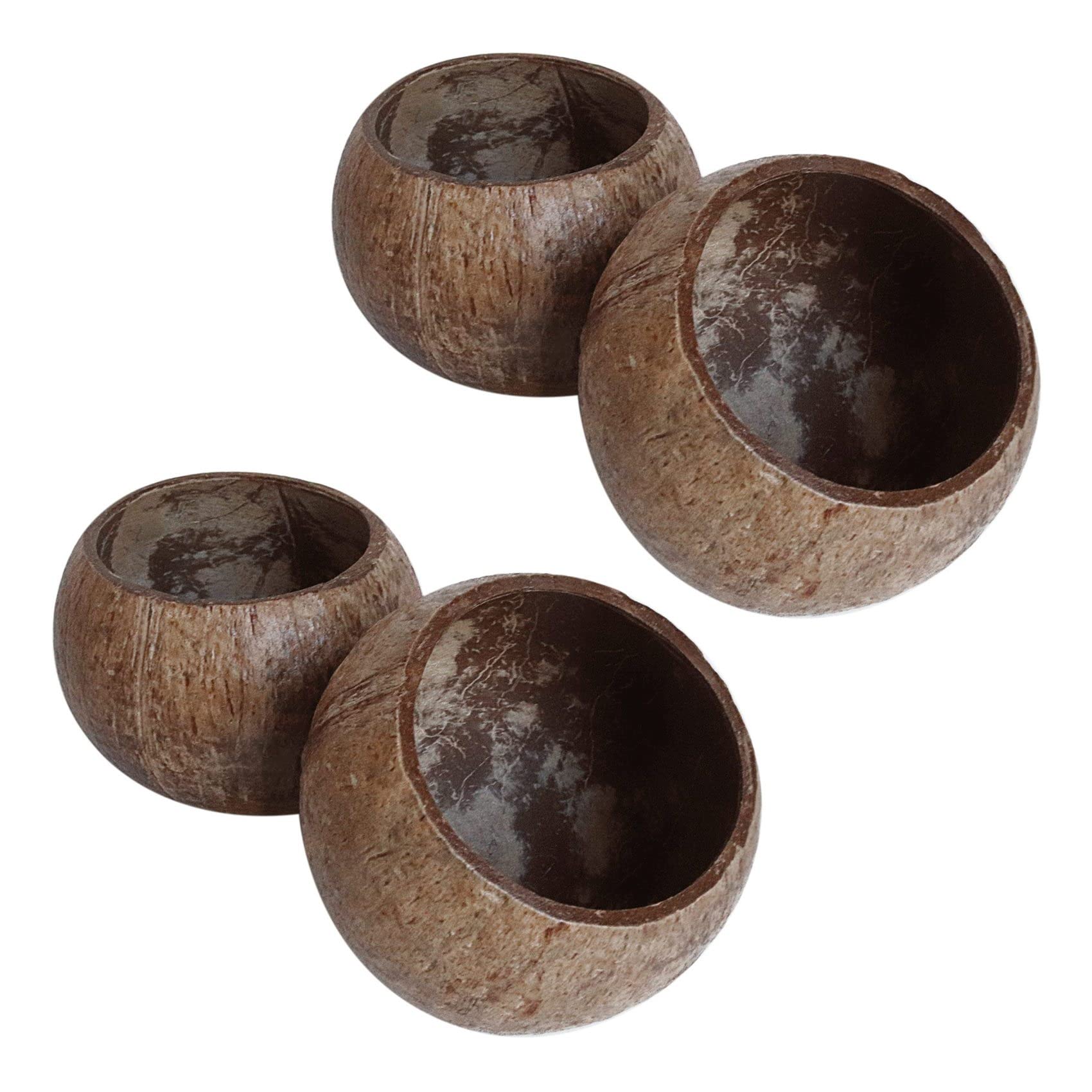 Set Mit 4 Natürlichen Kokosnussschalen, Umweltfreundlich, Für Salate, Dekoration Oder Zum Kochen