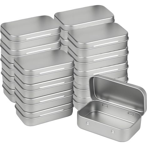 Mini-metalldosen Mit Deckel, Mini-aufbewahrungsboxen Aus Metall Mit Deckel (silber, 20 Stück Pro Packung)