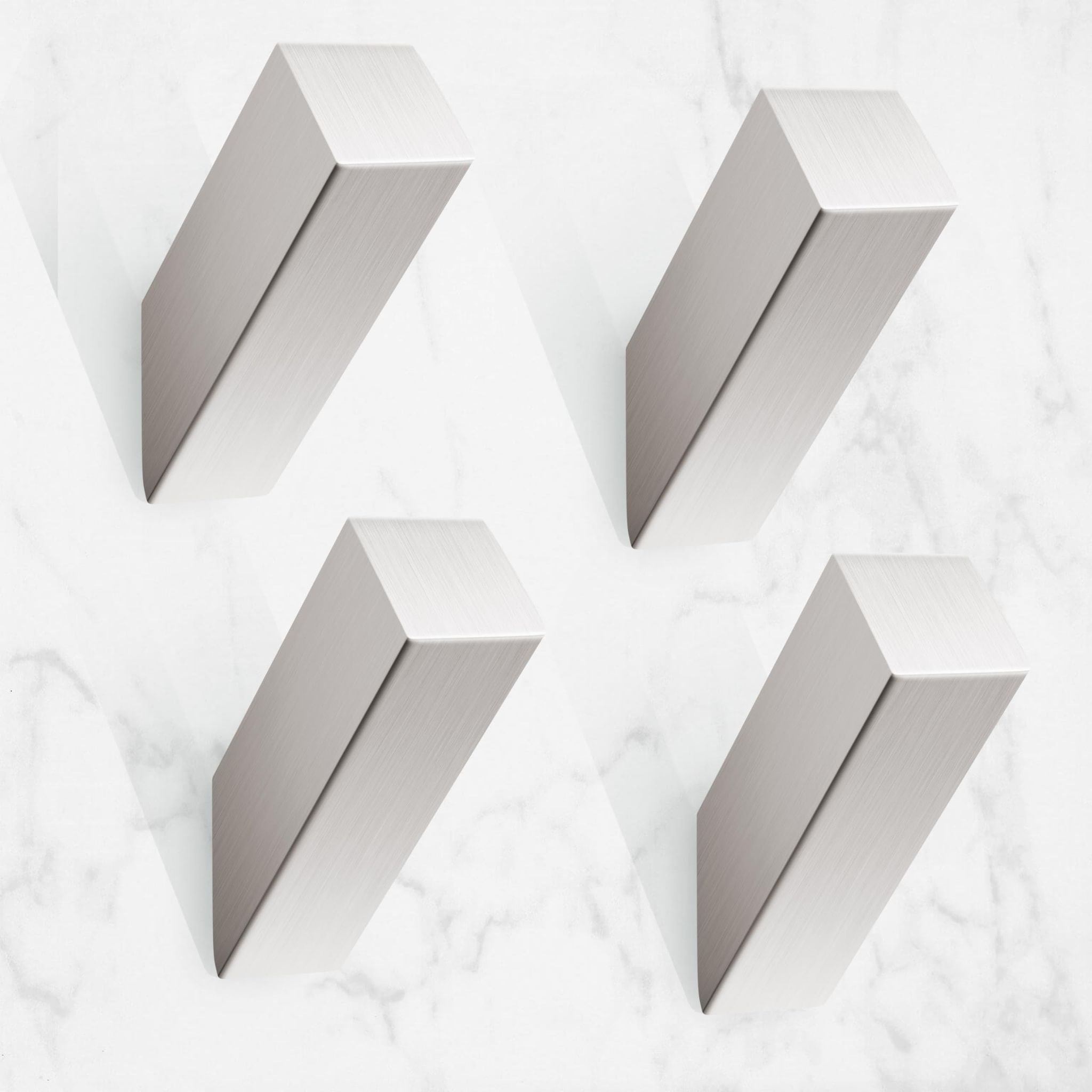 Handtuchhaken, Gebürsteter, Vernickelter Edelstahl, 4er-set, Moderne Und Robuste Wandhaken, Silberne Haken Für Bademäntel Im Badezimmer Und Wohnzimmer.