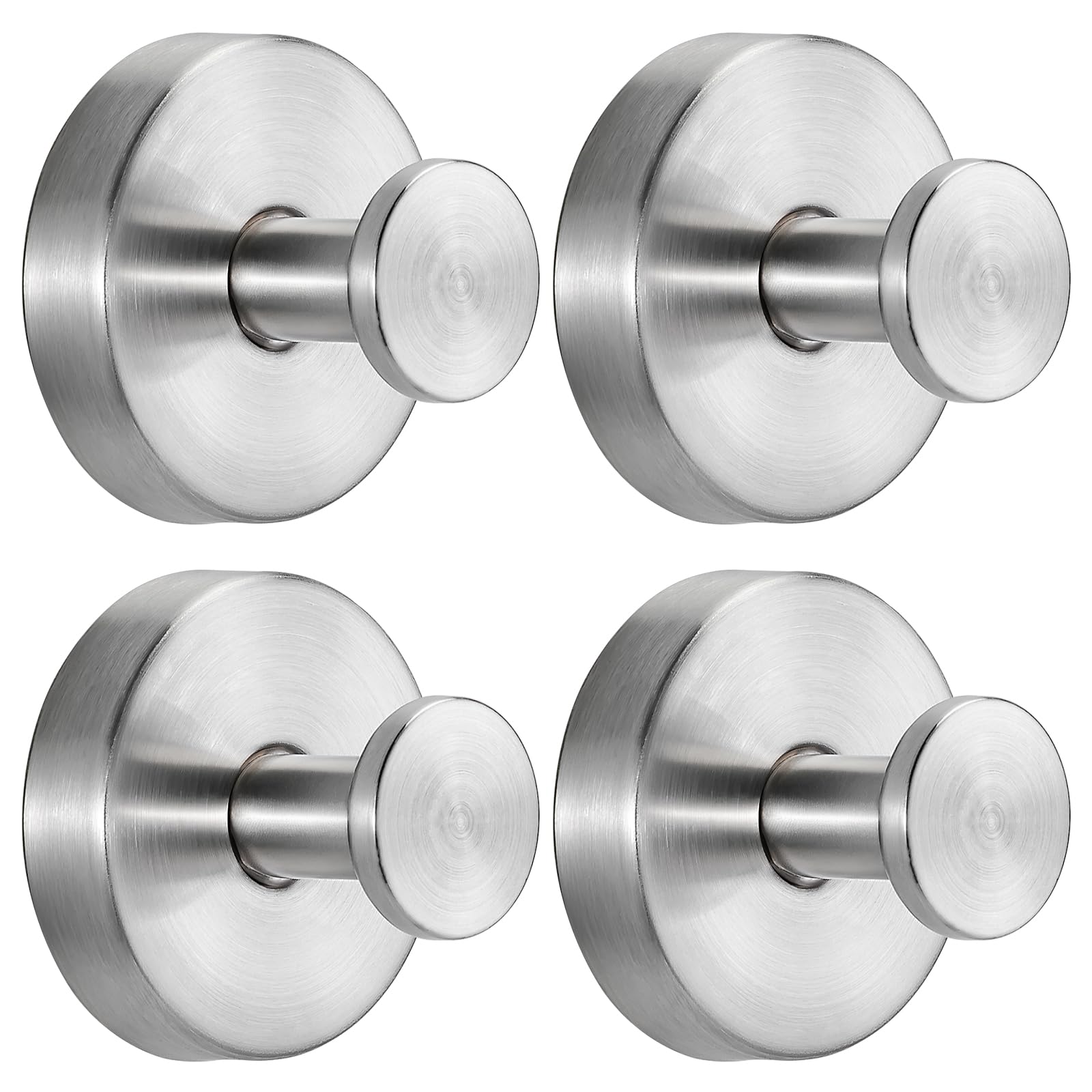 Duschhaken Mit Saugnapf, Wandhandtuchhaken Für Das Badezimmer (4 Stück, Gebürstetes Nickel)