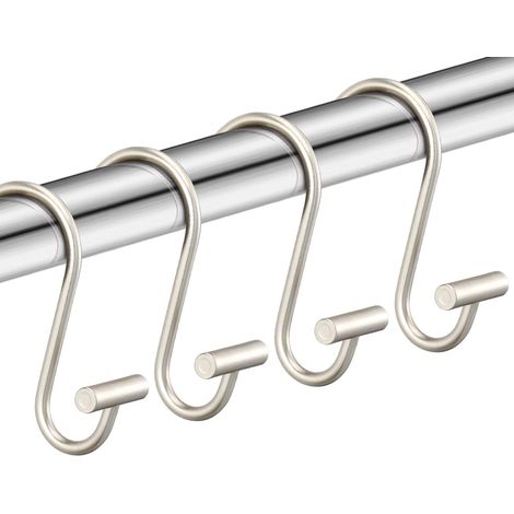Vernickelte Duschvorhanghaken Und Rostfreie Duschvorhangringe, 12-teiliges Set.
