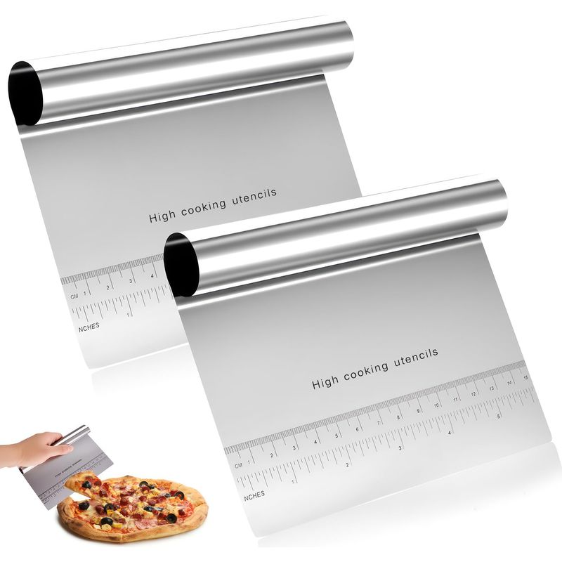 Gemüseschaber, Nudelschaber Aus Edelstahl, Nudelschaber, Küchenspatel, Gebäckspatel, Pizzaschneider